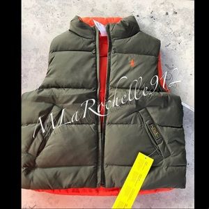 New! Ralph Lauren boys reversible puffer vest